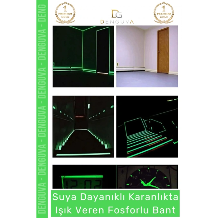 #ReflektörBant 4 Metre Yeşil Fosforlu Fotolümen Işıldayan İkaz Kendinden Yapışkanlı Reflektör Bant