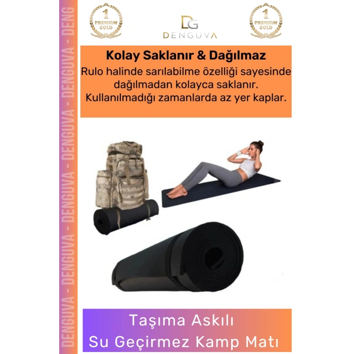 #KampMatı Taşıma Askılı Dayanıklı Kamp Pilates Yoga Spor Fitness Egzersiz Kaymaz Uyku Matı Yer Minderi