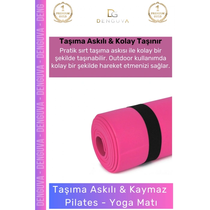 #YogaMİnderi Taşıma Askılı Dayanıklı Konfor Kamp Pilates Fitness Meditasyon Minderi 65mm Mat