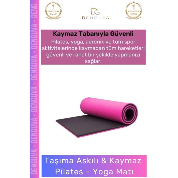 #YogaMİnderi Taşıma Askılı Dayanıklı Konfor Kamp Pilates Fitness Meditasyon Minderi 65mm Mat