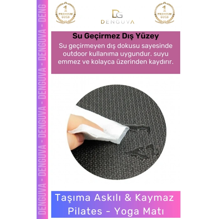 #YogaMİnderi Taşıma Askılı Dayanıklı Konfor Kamp Pilates Fitness Meditasyon Minderi 65mm Mat