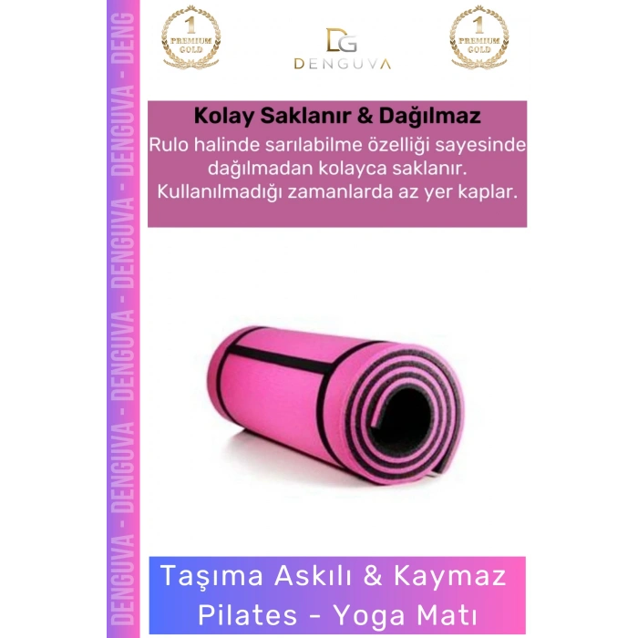 #YogaMİnderi Taşıma Askılı Dayanıklı Konfor Kamp Pilates Fitness Meditasyon Minderi 65mm Mat