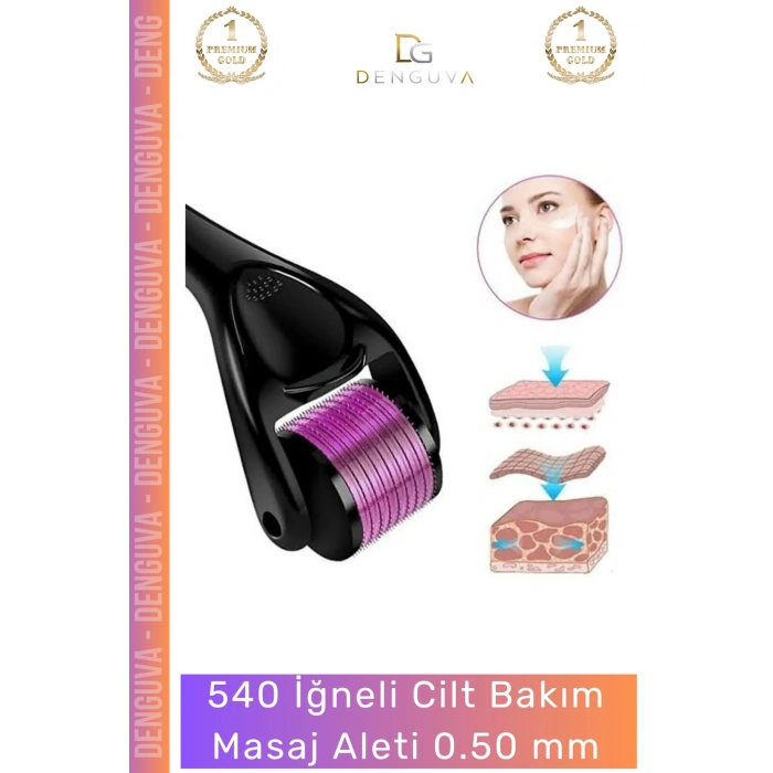 #CiltBakım Titanyum İğneli Derma Roller Cilt Bakım 540 İğne Anti Aging Yenileme Masaj Aleti 0,50 mm