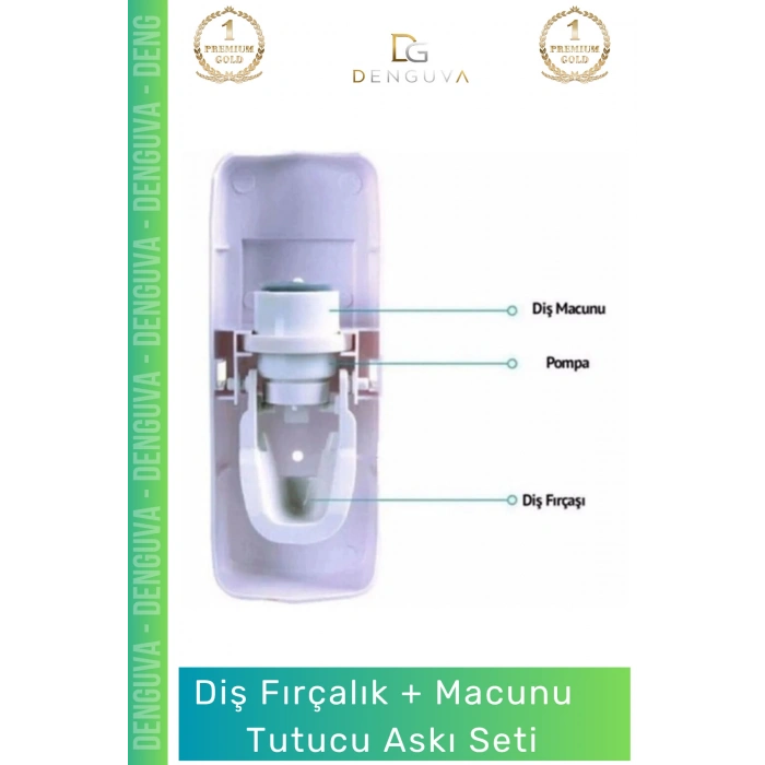 #MacunTutucu Otomatik Diş Macunu Sıkacağı Hijyenik Banyo Düzenleyici Pratik Vantuzlu 5 Adet Fırçalık Askı Seti