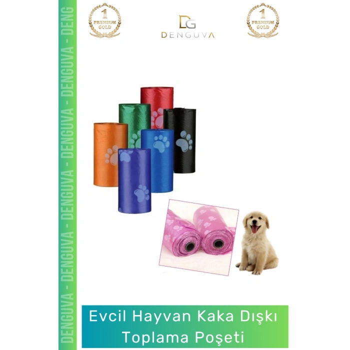 #EvcilHayvanDışkıTorbası Köpek Kaka Toplama Hijyenik Sızdırmaz Doğa Dostu Poşeti Torbası 4 Paket 60 Adet Rulo
