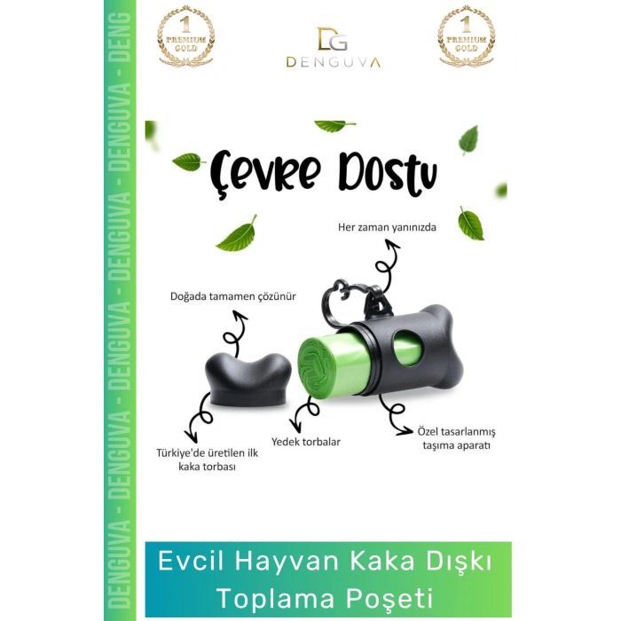 #EvcilHayvanDışkıTorbası Köpek Kaka Toplama Hijyenik Sızdırmaz Doğa Dostu Poşeti Torbası 4 Paket 60 Adet Rulo