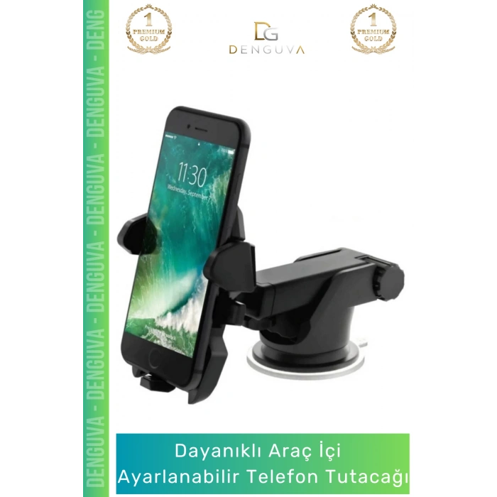 #TelefonTutacağı Güçlü Vantuzlu Dayanıklı Silikon Pedli Evrensel Tablet Siyah Araba Içi Telefon Tutacağı