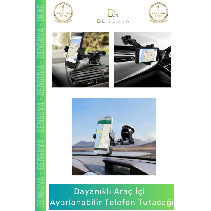 #TelefonTutacağı Güçlü Vantuzlu Dayanıklı Silikon Pedli Evrensel Tablet Siyah Araba Içi Telefon Tutacağı