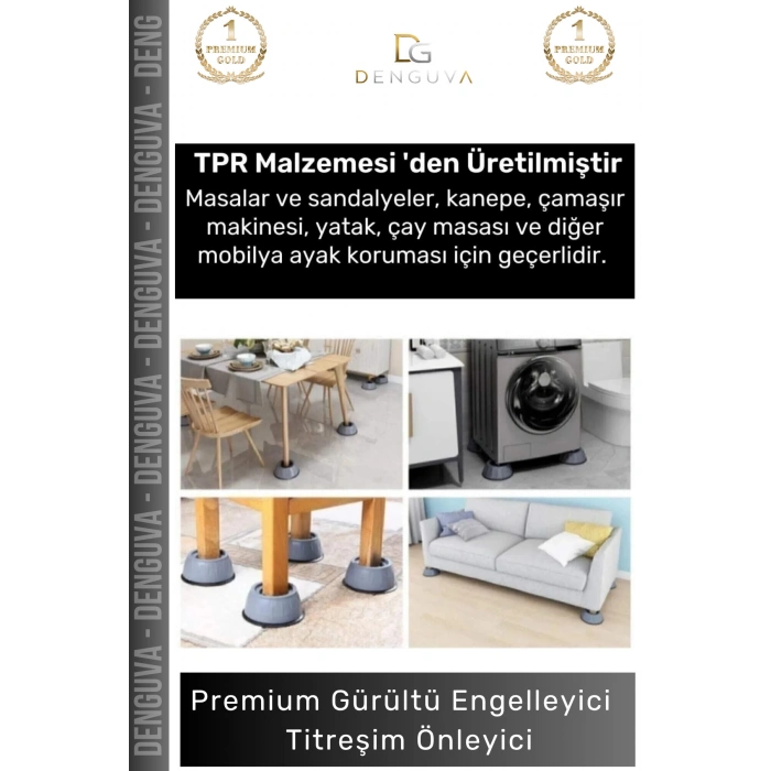 #TabanSabitleyici Çamaşır Makinesi Anti Titreşim Pedi Gürültü Emici Kaymaz Taban Sabit 4 Adet Ayak Pedleri