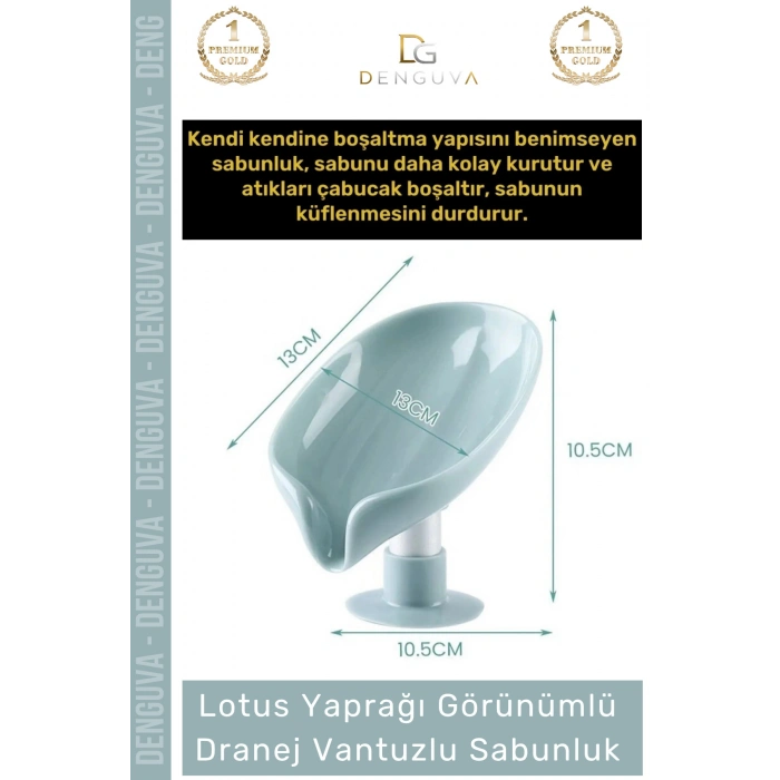 #Sabunluk Vantuzlu Silikon Banyo Mutfak Lavabo Kendi Kendine Boşaltan Su Tutmaz Giderli Katı Sabunluk - 1 Adet