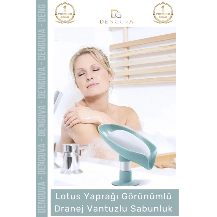 #Sabunluk Vantuzlu Silikon Banyo Mutfak Lavabo Kendi Kendine Boşaltan Su Tutmaz Giderli Katı Sabunluk - 1 Adet