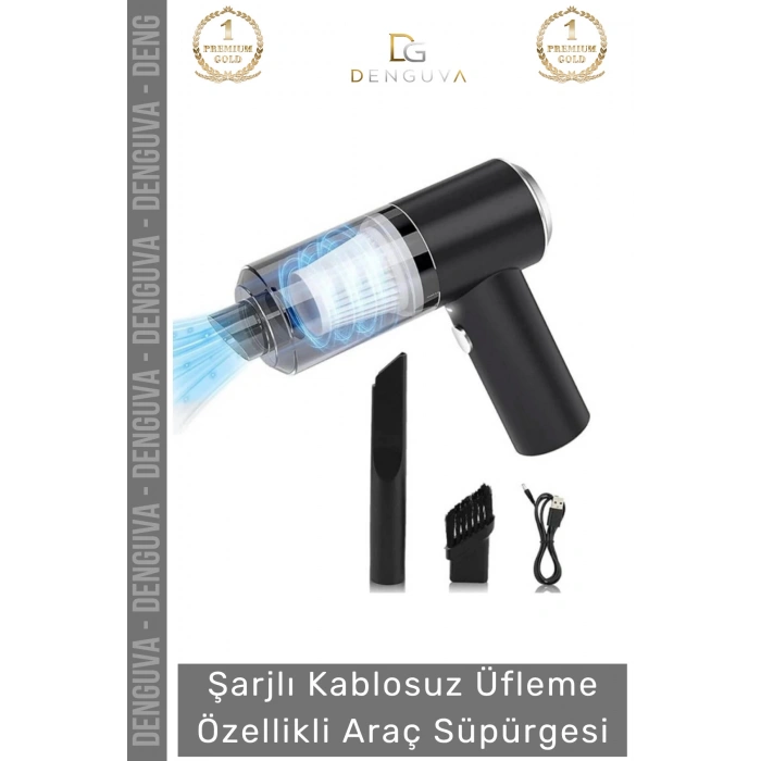 #AraçSüpürgesi Güçlü Emiş Performanslı USB Şarjlı Lityum Bataryalı Katlanabilir Akülü Araç Süpürgesi