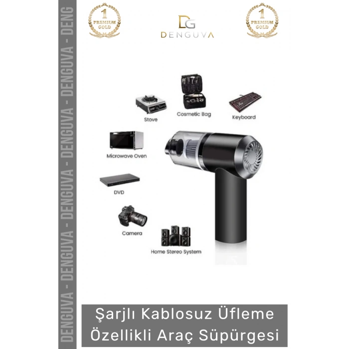 #AraçSüpürgesi Güçlü Emiş Performanslı USB Şarjlı Lityum Bataryalı Katlanabilir Akülü Araç Süpürgesi