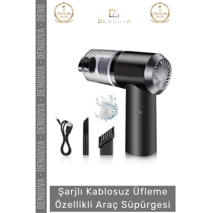 #AraçSüpürgesi Güçlü Emiş Performanslı USB Şarjlı Lityum Bataryalı Katlanabilir Akülü Araç Süpürgesi
