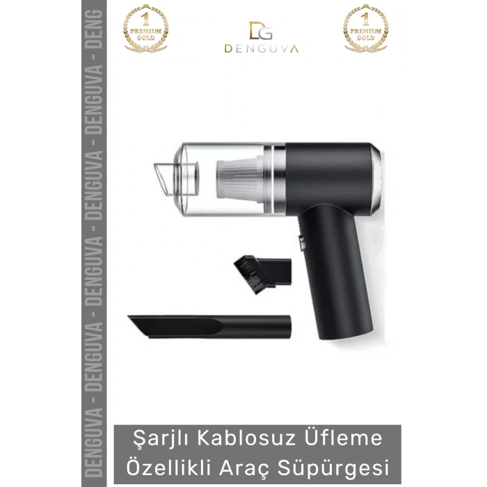 #AraçSüpürgesi Güçlü Emiş Performanslı USB Şarjlı Lityum Bataryalı Katlanabilir Akülü Araç Süpürgesi