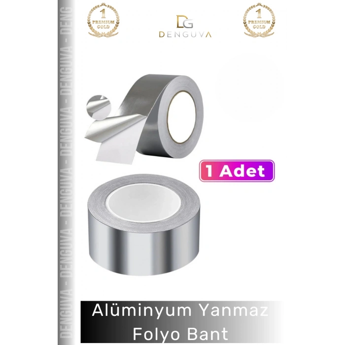 #FolyoBant Yanmaz Alüminyum Yüksek Isıya Dayanıklı Yalıtım Sızdırmaz Folyo Bant 45mm 5mt - 1 Adet
