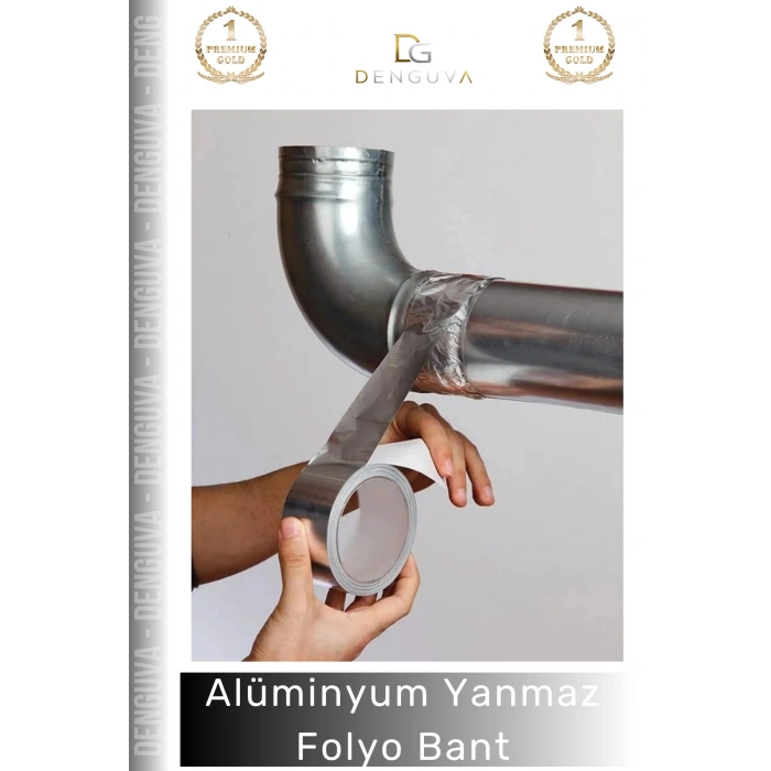 #FolyoBant Yanmaz Alüminyum Yüksek Isıya Dayanıklı Yalıtım Sızdırmaz Folyo Bant 45mm 5mt - 1 Adet
