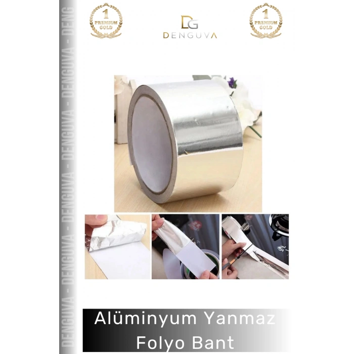 #FolyoBant Yanmaz Alüminyum Yüksek Isıya Dayanıklı Yalıtım Sızdırmaz Folyo Bant 45mm 5mt - 1 Adet