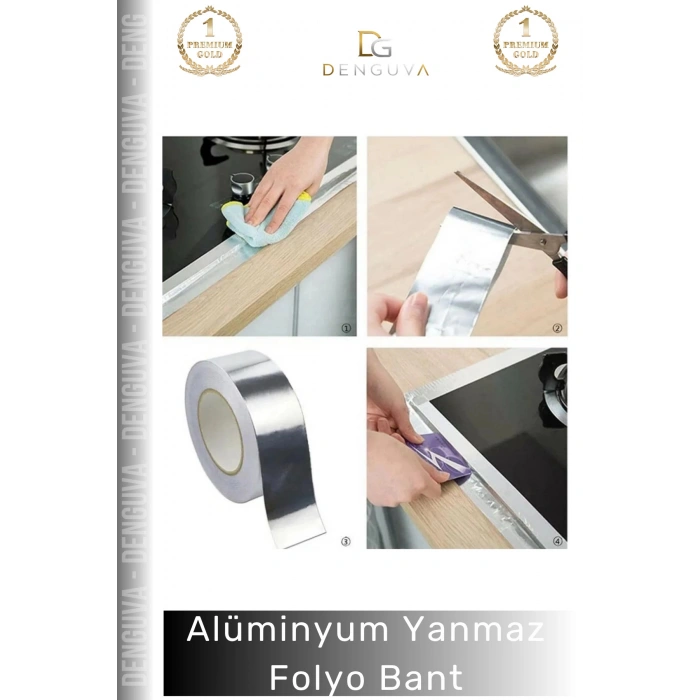#FolyoBant Yanmaz Alüminyum Yüksek Isıya Dayanıklı Yalıtım Sızdırmaz Folyo Bant 45mm 5mt - 1 Adet