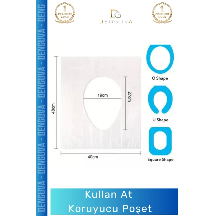 #KlozetKapakPoşeti Hijyenik Tek Kullanımlık Pratik Sağlıklı Seyahat Tipi Klozet Kapağı Poşeti - 50 Adet