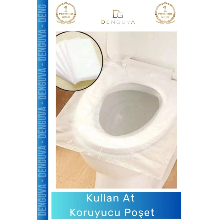 #KlozetKapakPoşeti Hijyenik Tek Kullanımlık Pratik Sağlıklı Seyahat Tipi Klozet Kapağı Poşeti - 50 Adet