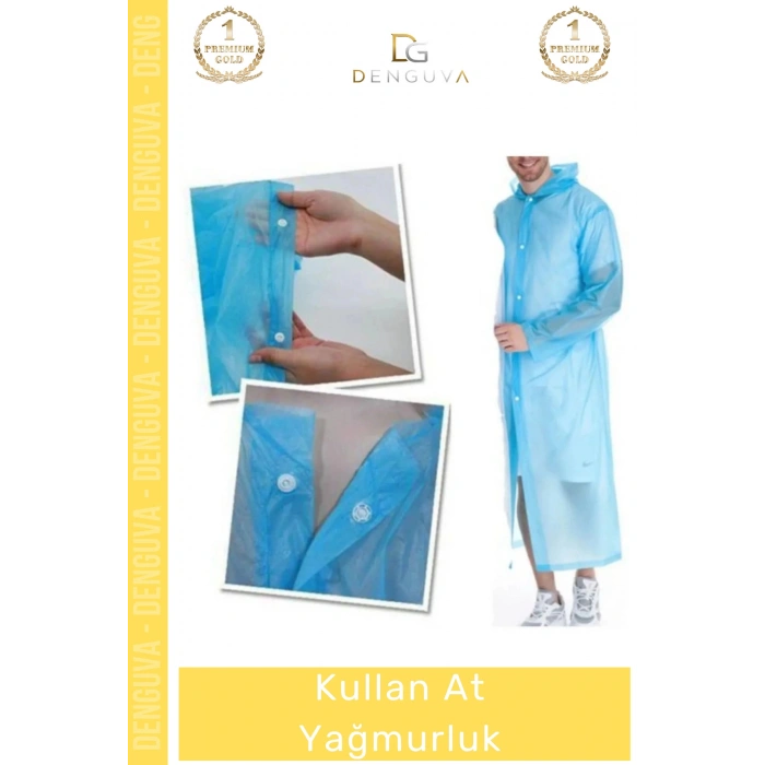 #Yağmurluk Su Geçirmez Pratik Standart Beden Ekonomik Paket Tek Kullanımlık Yağmurluk - 10 Adet