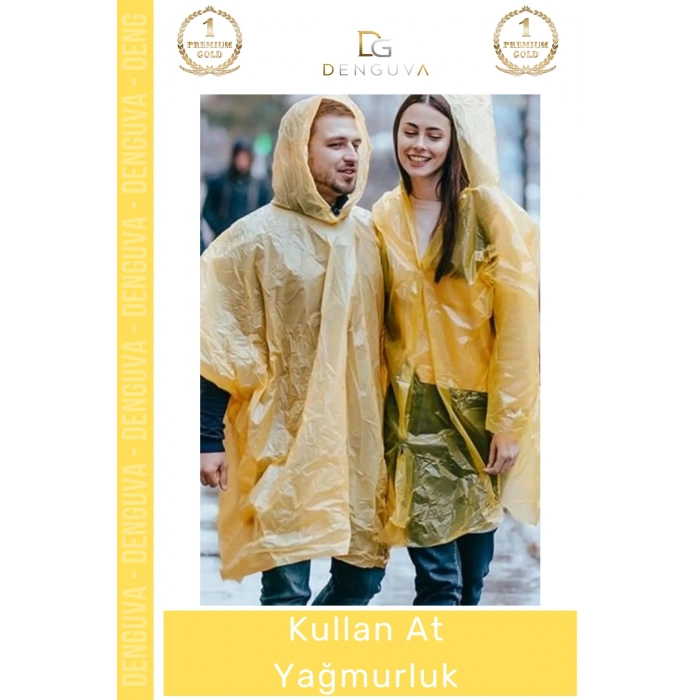 #Yağmurluk Su Geçirmez Pratik Standart Beden Ekonomik Paket Tek Kullanımlık Yağmurluk - 10 Adet