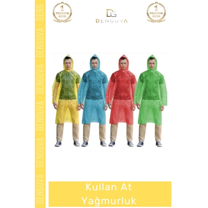 #Yağmurluk Su Geçirmez Pratik Standart Beden Ekonomik Paket Tek Kullanımlık Yağmurluk - 10 Adet