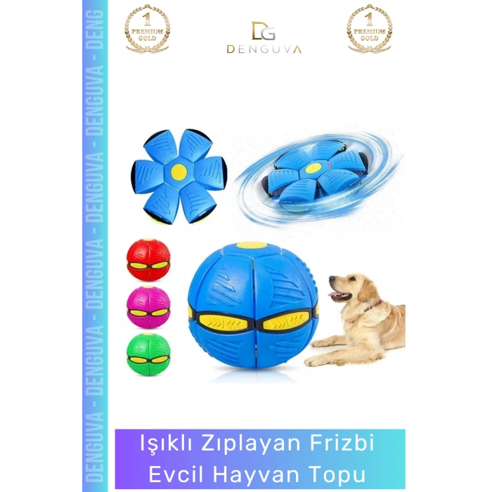 #Frizbi Işıklı Zıplayan Köpek Oyuncağı İnteraktif Esnek Dayanıklı Parlayan Frizbi Evcil Hayvan Topu - 1 Adet
