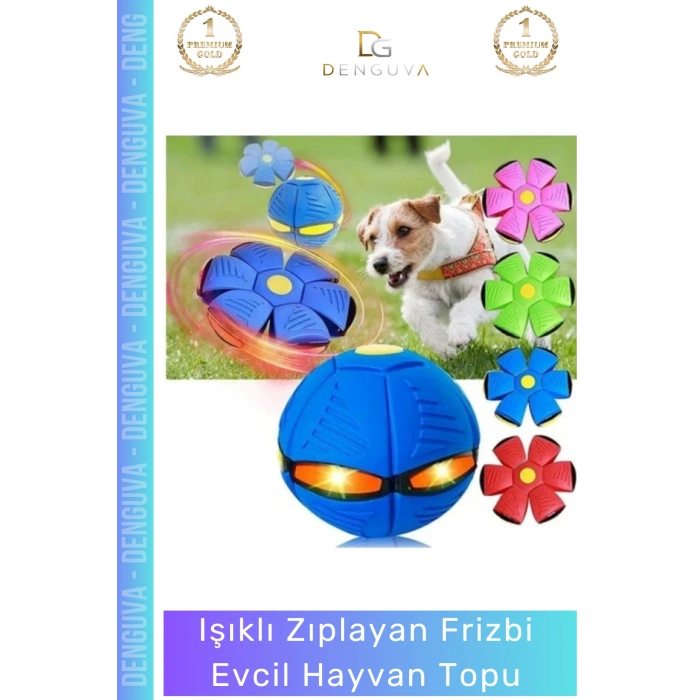 #Frizbi Işıklı Zıplayan Köpek Oyuncağı İnteraktif Esnek Dayanıklı Parlayan Frizbi Evcil Hayvan Topu - 1 Adet