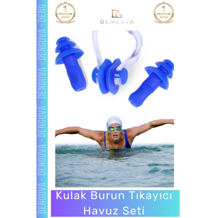 #KulakTıkacı Su Geçirmez Silikon Profesyonel Yüzücü Kulak Tıkacı Burun Klipsli Su Burun Tıkayıcı Havuz Seti
