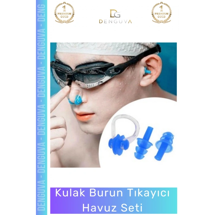 #KulakTıkacı Su Geçirmez Silikon Profesyonel Yüzücü Kulak Tıkacı Burun Klipsli Su Burun Tıkayıcı Havuz Seti