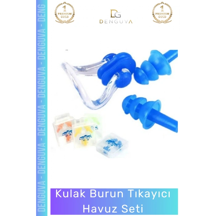 #KulakTıkacı Su Geçirmez Silikon Profesyonel Yüzücü Kulak Tıkacı Burun Klipsli Su Burun Tıkayıcı Havuz Seti
