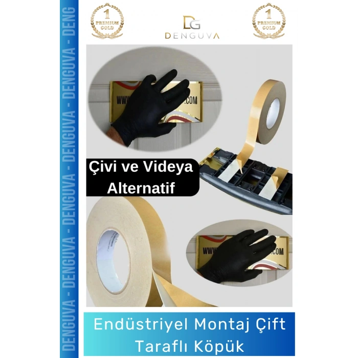 #KöpükBant Çift Taraflı Güçlü Yapışkanlı Sabitleyici Endüstriyel Montaj Köpük Bant 10mt - 1 Adet