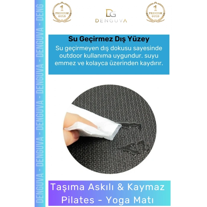 #YogaMinderi Taşıma Askılı Konfor Kamp Pilates Yoga Spor Kaymaz Meditasyon Minderi 16mm Mat
