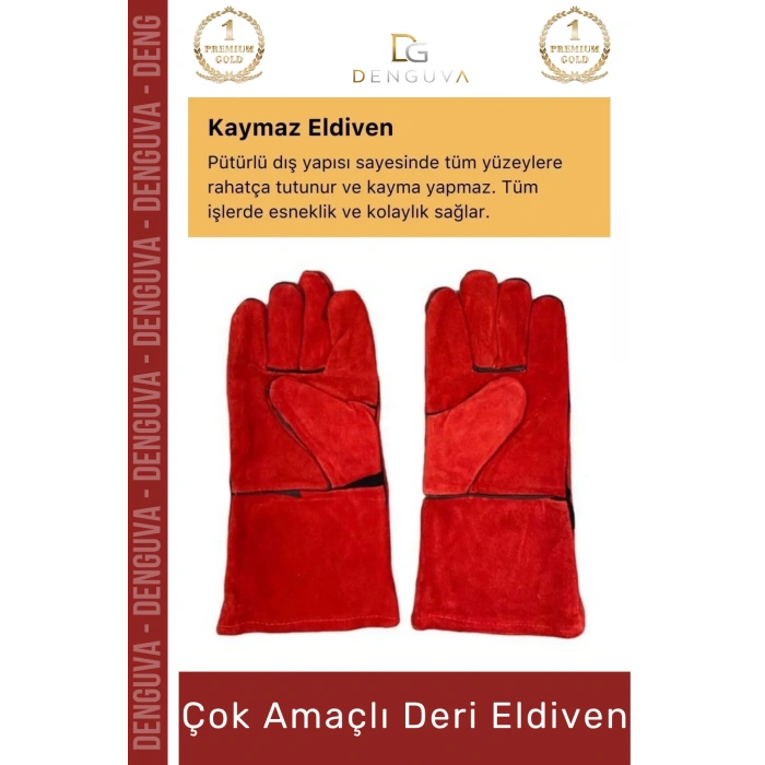 #YanmazEldiven Isıya Dayanıklı Yanmaz Su Geçirmez Ergonomik Standart Sanayi İş Çok Amaçlı Deri Eldiven