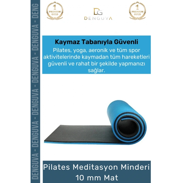 #YogaMatı Taşıma Askılı Dayanıklı Uzun Ömürlü Konfor Serisi Meditasyon Minderi 10 mm Mat