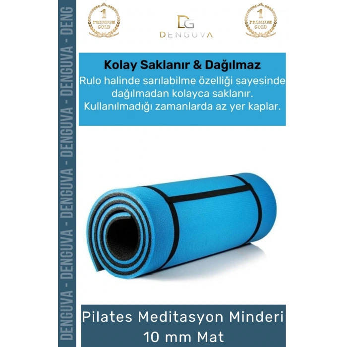 #YogaMatı Taşıma Askılı Dayanıklı Uzun Ömürlü Konfor Serisi Meditasyon Minderi 10 mm Mat