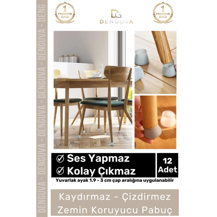 #MasaPabucu Silikon Sandalye Masa Mobilya Koruyucu Kaydırmaz Zemin Çizilmez Pabuç Ayak Kılıf 12 Adet