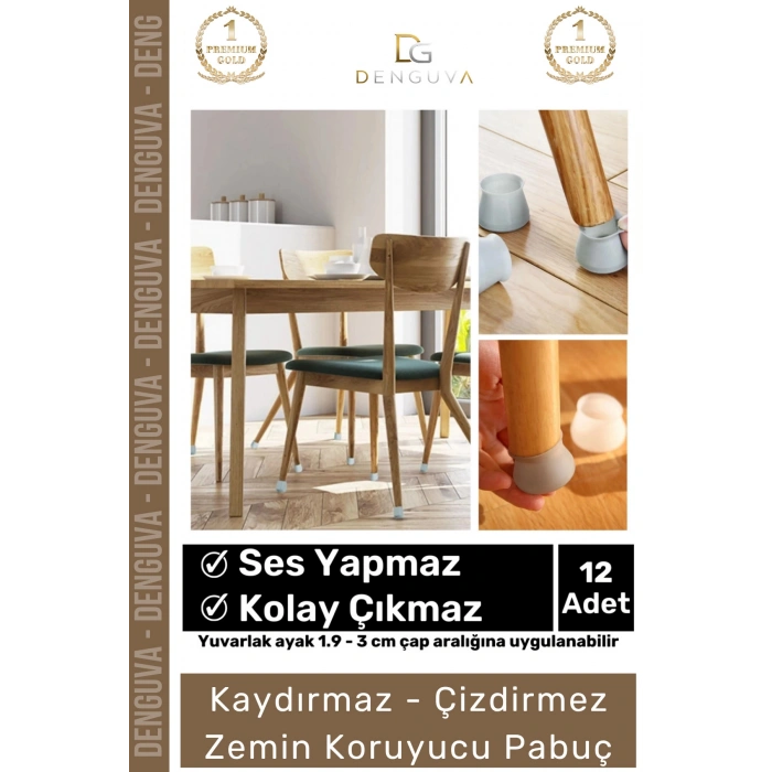 #MasaPabucu Silikon Mobilya Koruyucu Sandalye Çizik Önleyici Gürültü Kesici Pabuç Ayak Kılıf 12 Adet