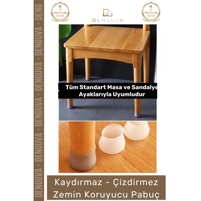 #MasaPabucu Silikon Mobilya Koruyucu Sandalye Çizik Önleyici Gürültü Kesici Pabuç Ayak Kılıf 12 Adet