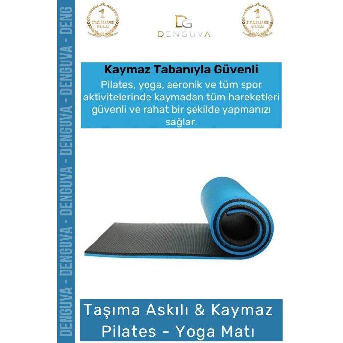 #YogaMatı Taşıma Askılı Kaymaz Tabanlı Pilates Yoga Fitness Meditasyon Minderi 16 mm Mat