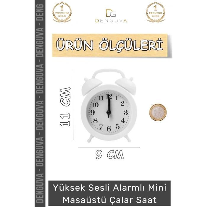 #ÇalarSaat Premium Sessiz Akar Mekanizma Şık Ofis Salon Komodin Hediyelik Analog Dekoratif Çalar Saat