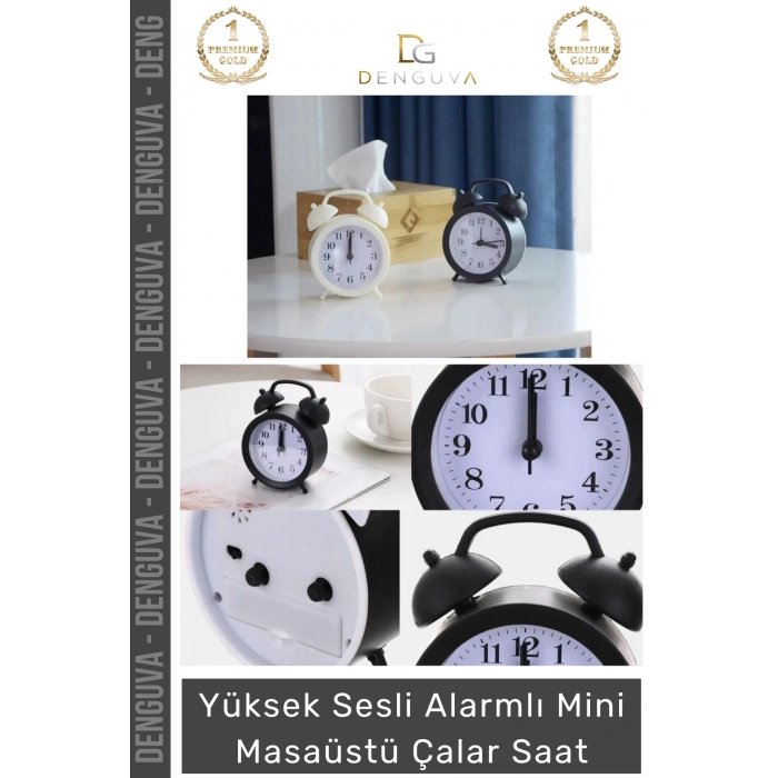 #ÇalarSaat Premium Sessiz Akar Mekanizma Şık Ofis Salon Komodin Hediyelik Analog Dekoratif Çalar Saat