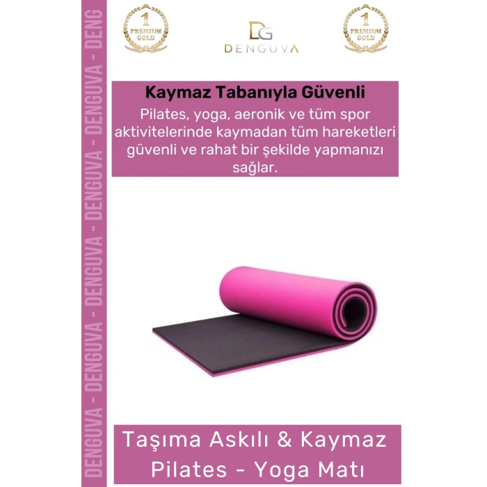 #YogaMatı Taşıma Askılı Kaymaz Pilates Yoga Fitness Kamp Meditasyon Minderi 10mm Mat