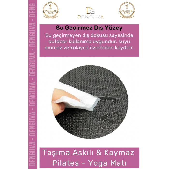 #YogaMatı Taşıma Askılı Kaymaz Pilates Yoga Fitness Kamp Meditasyon Minderi 10mm Mat