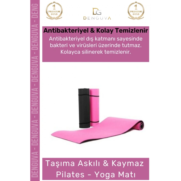 #YogaMatı Taşıma Askılı Kaymaz Pilates Yoga Fitness Kamp Meditasyon Minderi 10mm Mat