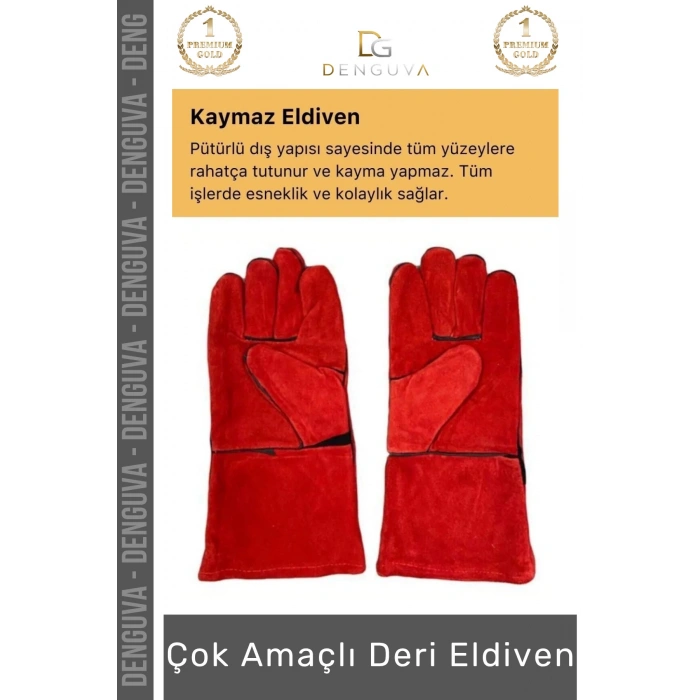 #YanmazEldiven Isıya Dayanıklı Yanmaz A Kalite Lamineli Su Geçirmez Pütürlü Konforlu Çok Amaçlı Deri Eldiven