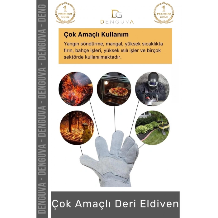 #YanmazEldiven Isıya Dayanıklı Yanmaz A Kalite Lamineli Su Geçirmez Pütürlü Konforlu Çok Amaçlı Deri Eldiven