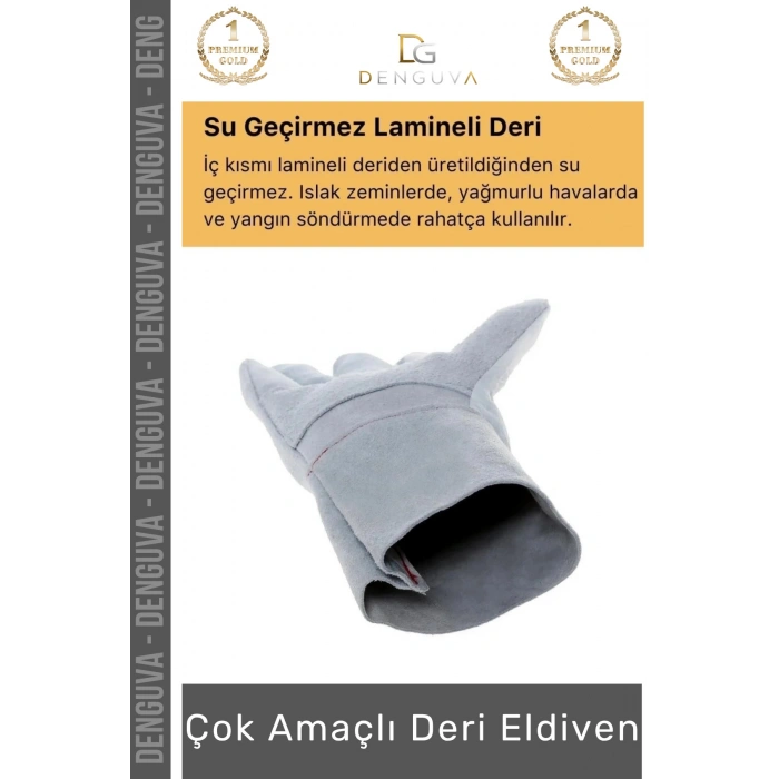#YanmazEldiven Isıya Dayanıklı Yanmaz A Kalite Lamineli Su Geçirmez Pütürlü Konforlu Çok Amaçlı Deri Eldiven